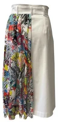 Maloka: Snorkeling Abstract Art Denim Skirt