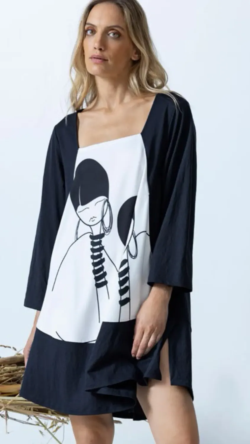 G!oze: Familiar Faces Tunic Dress