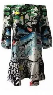 Maloka: Snorkeling Abstract Art Flounce Dress