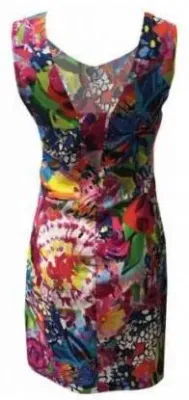 Maloka: Sunset Blooms Linen Mini Dress