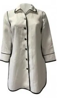 Maloka: Ralphe and Emily Long Linen Contrast Blouse
