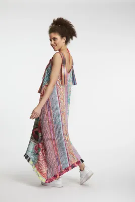 IPNG: Red Hot Ruffled Maxi V Neck Dress