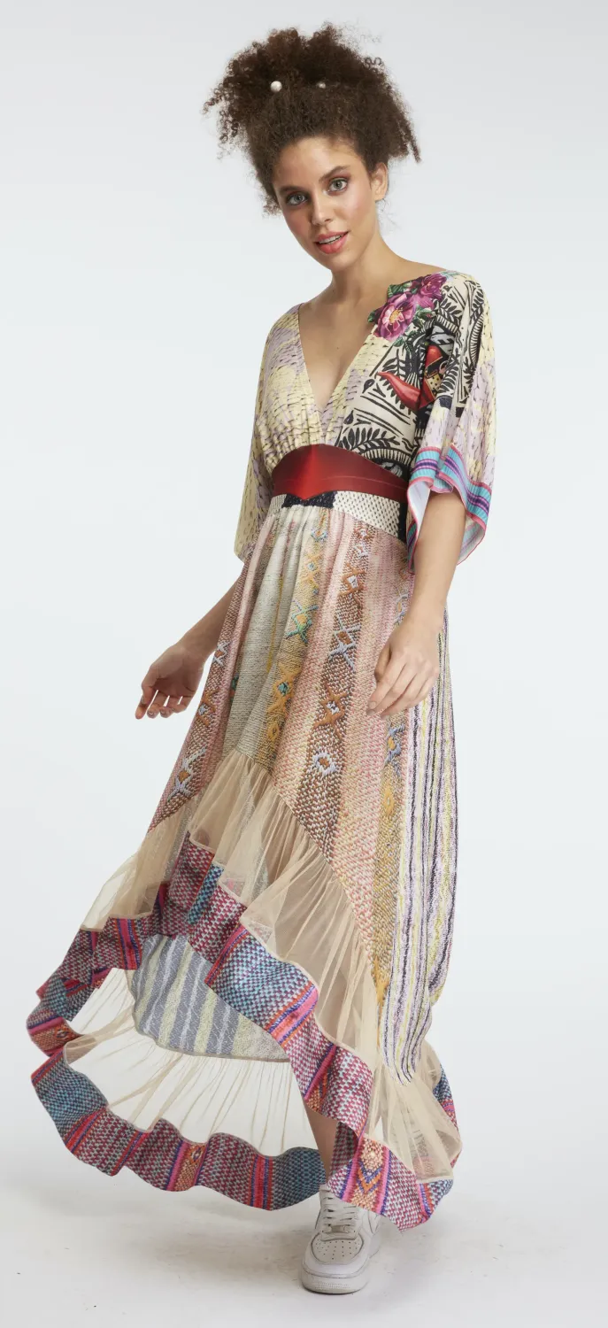 IPNG: Red Hot Knit Illusion Kimono Dress
