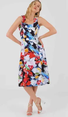 Simply Art Dolcezza: Joy Entracte 3 Abstract Art Midi Dress