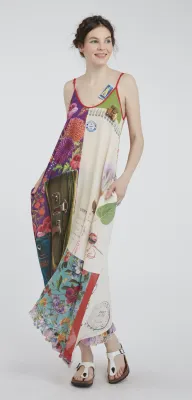 IPNG: Let's Go Luggage Illusion V-Cut Maxi Dress