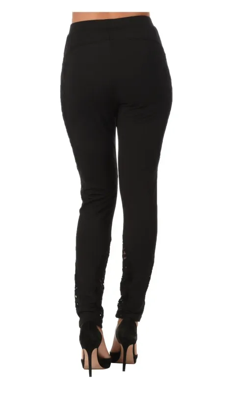 L33 Paris: Button &amp; Lace Velvet Lined Legging (3 Left!)