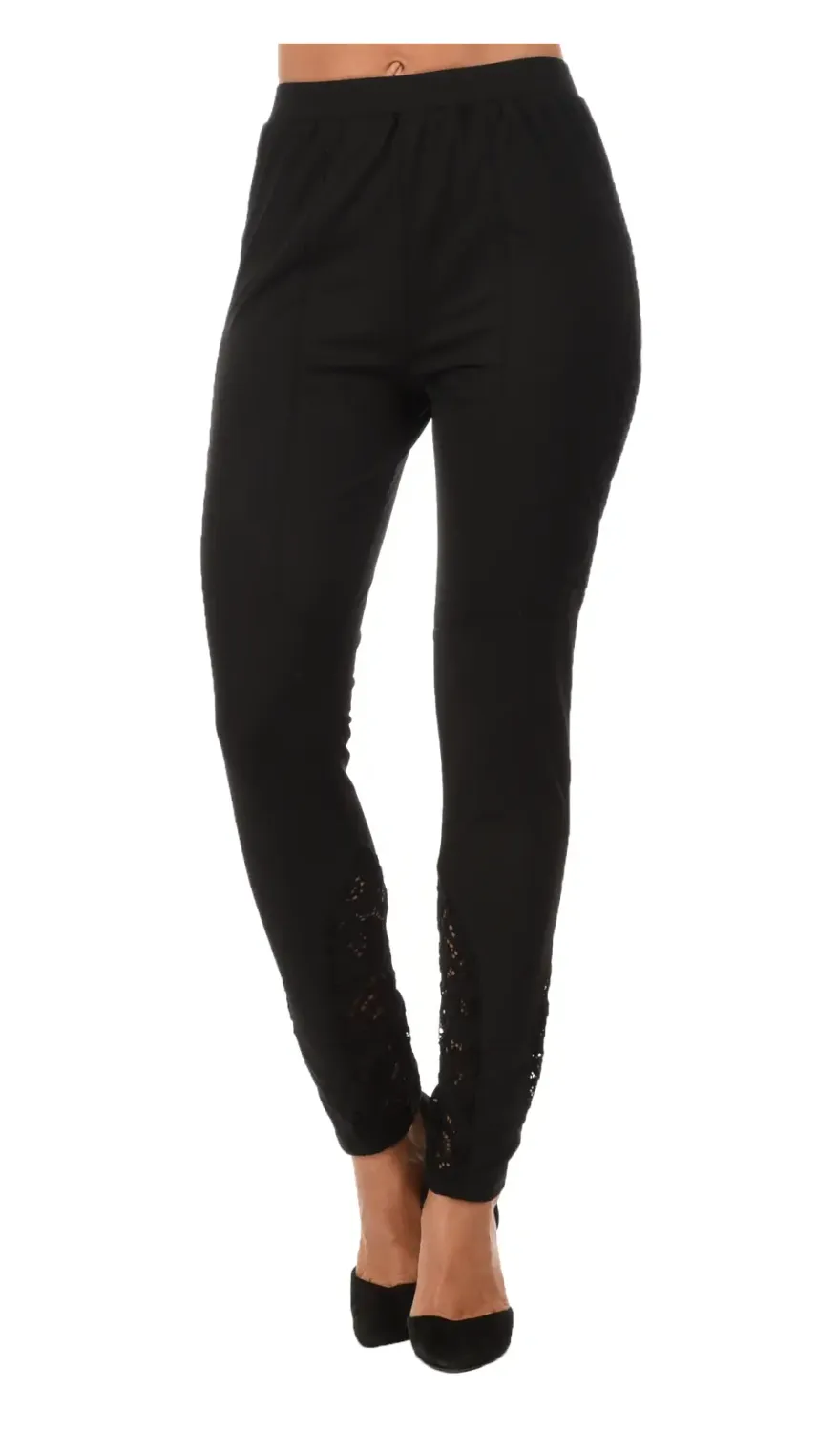 L33 Paris: Button &amp; Lace Velvet Lined Legging (3 Left!)