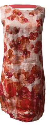 Paul Brial: Princess Orange Poppy Linen Mini Dress
