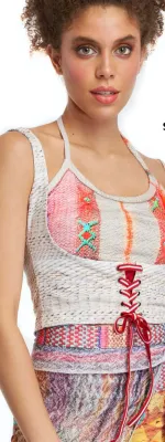 IPNG: Red Hot Patchwork Illusion Halter Plus Waist Corsage