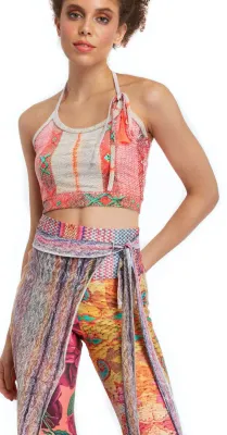 IPNG: Red Hot Patchwork Illusion Halter Plus Waist Corsage