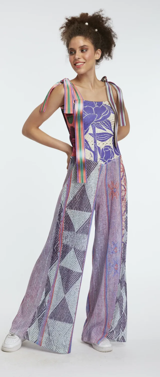 IPNG: Red Hot Patchwork Illusion Convertible Overalls