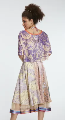 IPNG: Red Hot Knit Illusion Chiffon Skirt