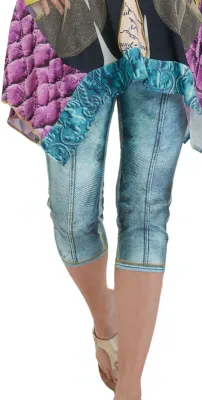 IPNG: Ocean In Motion Denim Illusion Capri Legging