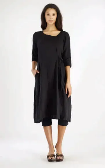 Luna Luz: Side Tied Crinkled Linen Tunic