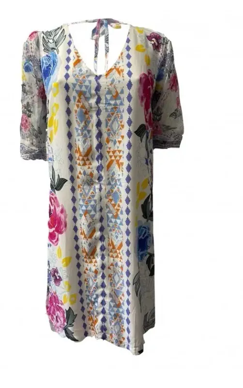 Paul Brial: Rosette Puff Sleeve Dress