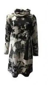 Maloka: On The Fence Sweater Dress In Black &amp; White Art