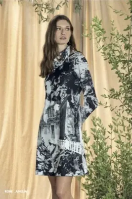 Maloka: On The Fence Sweater Dress In Black &amp; White Art