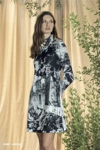 Maloka: On The Fence Sweater Dress In Black &amp; White Art