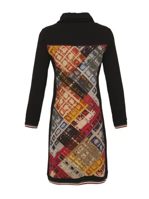 SimplyArt Dolcezza: Manhattan Abstract Art Sweatshirt Dress