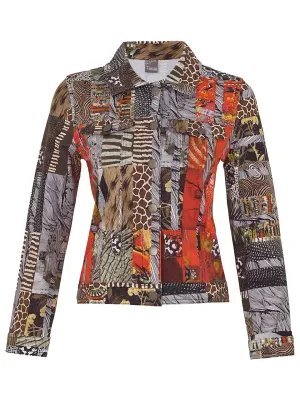 Simply Art Dolcezza: Red Black Quilt Soft Denim Art Jacket