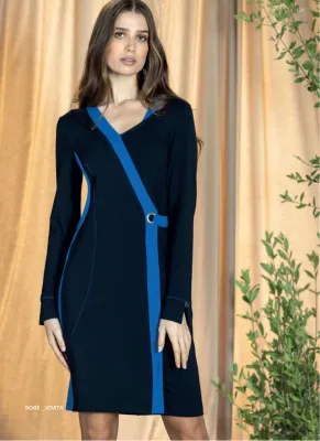 Maloka: Royal Blue Ribbon Contrast Dress