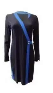 Maloka: Royal Blue Ribbon Contrast Dress
