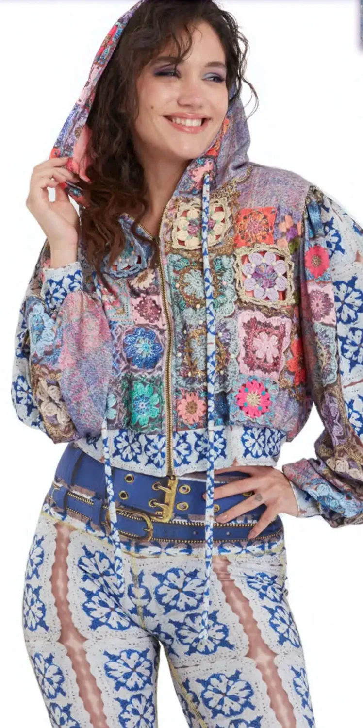 IPNG: Hot Shot Crochet Illusion Hoodie Puff Jacket