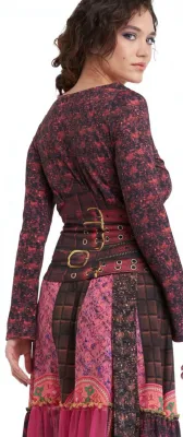 IPNG: Chocolate Factory Knit Belted Illusion Blouse