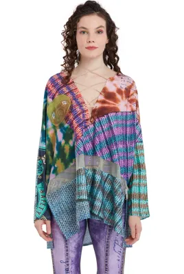 IPNG: Good Vibrations Knit Illusion Long Blouse/Tunic
