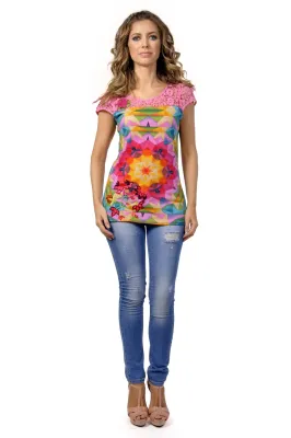 Savage Culture: Pink Rosette Delicate Dakota Tunic Dos (2 Left!)