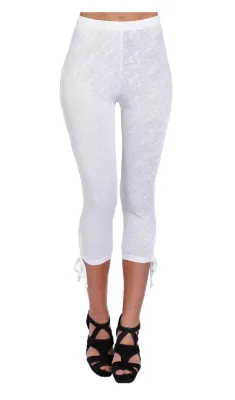 L33 Paris: Flower lace &amp; Side Tie Legging