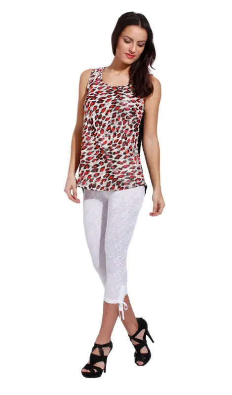 L33 Paris: Flower lace &amp; Side Tie Legging