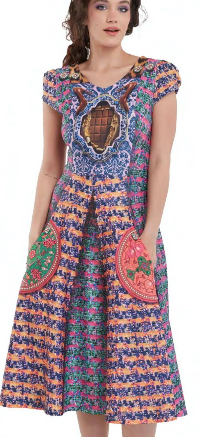 IPNG: Chocolate Factory Illusion Zip Dress