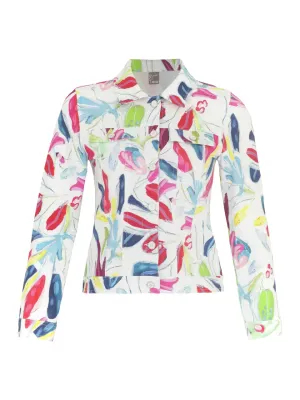 Simply Art Dolcezza: Tropical Trace II Wearable Art Soft Denim Jacket