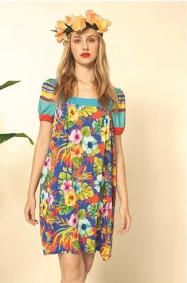 Paul Brial: Isle Of Gardenias Puff Sleeve Dress