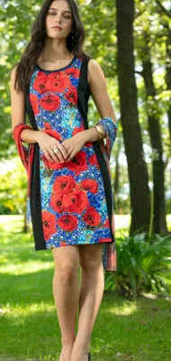 Maloka: Poppies Are Red Contrast Art Dress