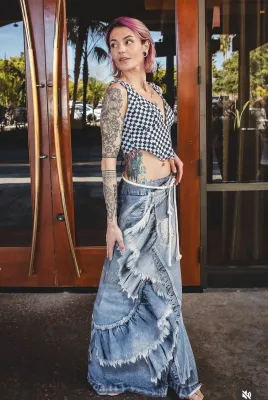 IPNG: 3D Denim Illusion Mermaid Skirt