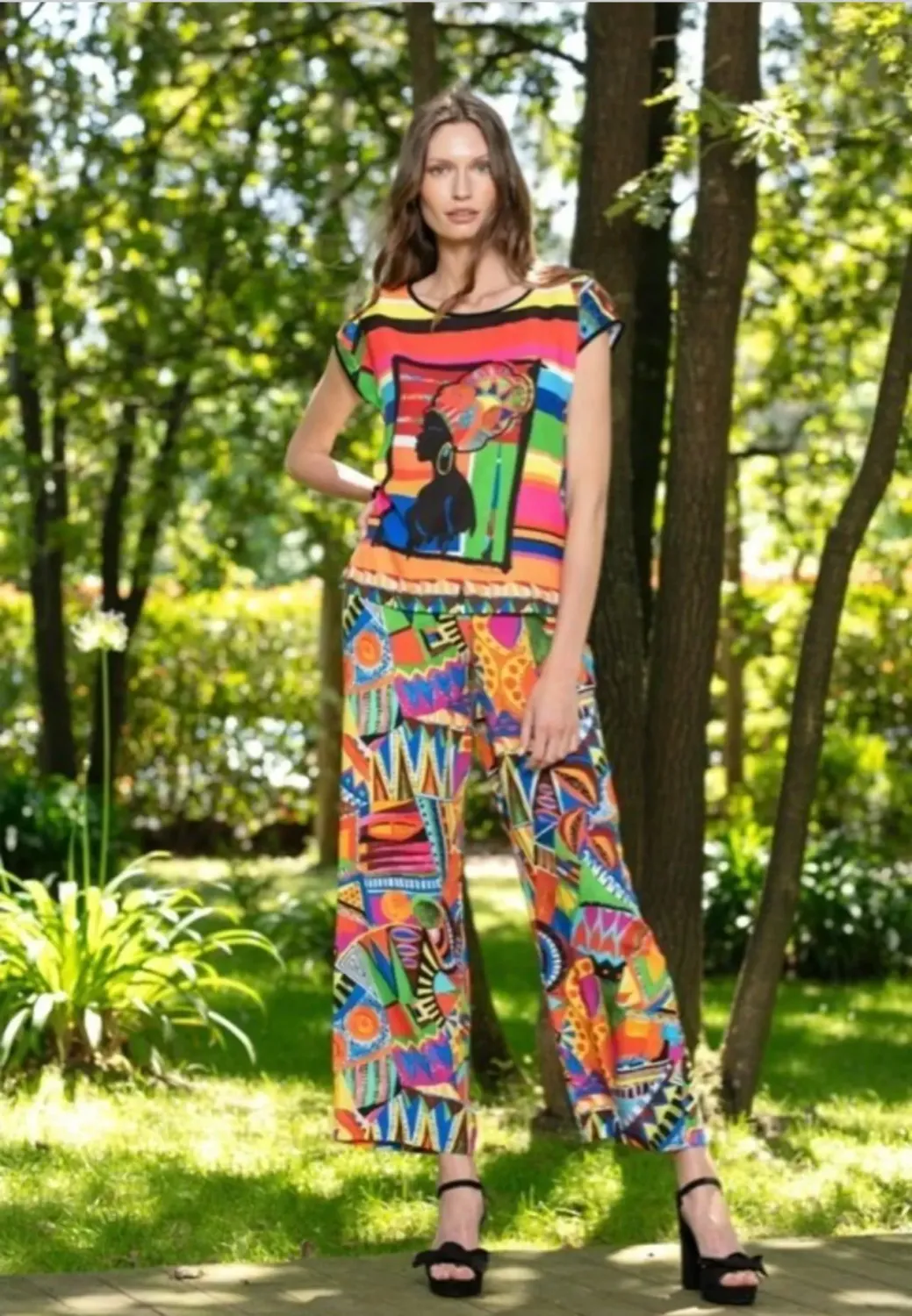 Maloka: Colors Of The Congo Wide Leg Pants