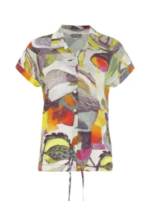 Simply Art Dolcezza: Botanica Abstract Art Tied Hem Shirt