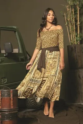 Paul Brial: Colors Of The Amazon Waist Tied Maxi Dress