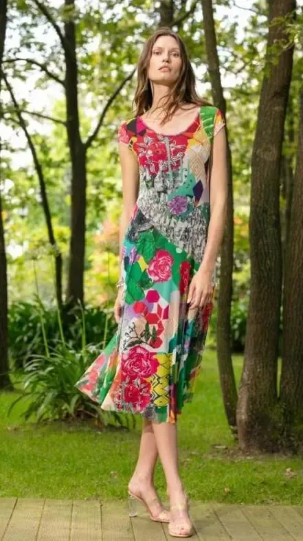 Maloka: Monet's Album Of Flowers Midi Sundress