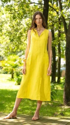Maloka: Lavande Midi Linen Sundress