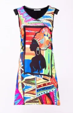 Maloka: Colors Of The Congo V-Neck Dress