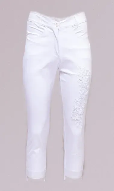 Maloka: Cotton Twill Cropped Flower Legging
