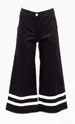 Maloka: Cotton Twill Wide Leg Pants In Black