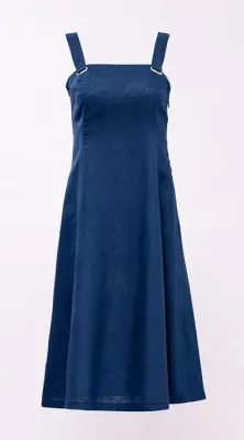 Maloka: Blue Lava Flared Linen Sundress