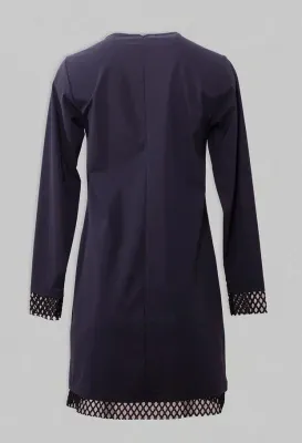 Maloka: Netted Detail Technical Jersey Dress