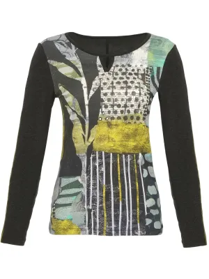 Dolcezza By Wild Curves: Mono Leaf keyhole Art Top (74622)