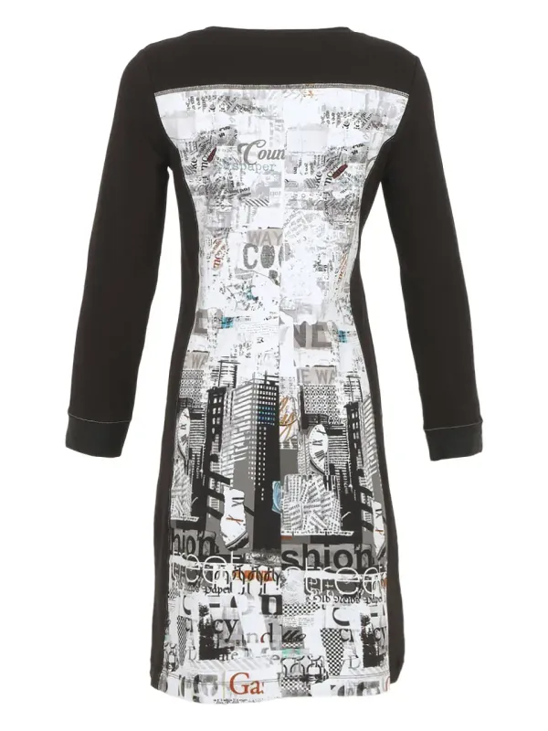 Dolcezza By Wild Curves: Lady In Paris Almost Monochrome Dress (74676)
