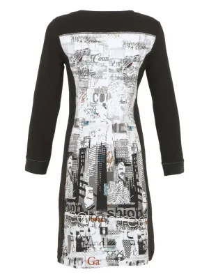 Dolcezza By Wild Curves: Lady In Paris Almost Monochrome Dress (74676)